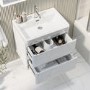 600mm White Wall Hung Vanity Unit with Basin - Pendle