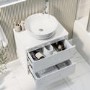 600mm White Wall Hung Countertop Vanity Unit with Basin - Pendle