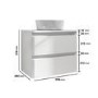 600mm White Wall Hung Countertop Vanity Unit with Basin - Pendle