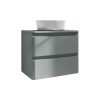 600mm Light Grey Wall Hung Countertop Vanity Unit with Basin - Pendle