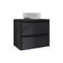 600mm Dark Grey Wall Hung Countertop Vanity Unit with Basin - Pendle