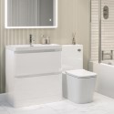 BUN/BeBa_27419/82285 1300mm White Toilet and Sink Unit with Square Toilet - Pendle