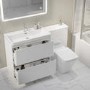 1300mm White Toilet and Sink Unit with Back to Wall Toilet - Pendle
