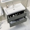 800mm Light Grey Wall Hung Vanity Unit with Basin - Pendle