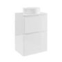 600mm White Freestanding Countertop Vanity Unit with Basin - Pendle
