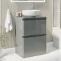 600mm Light Grey Freestanding Countertop Vanity Unit with Basin - Pendle