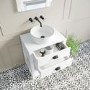 650mm White Tradiitional Freestanding Vanity Unit with Black Handles - Kentmere