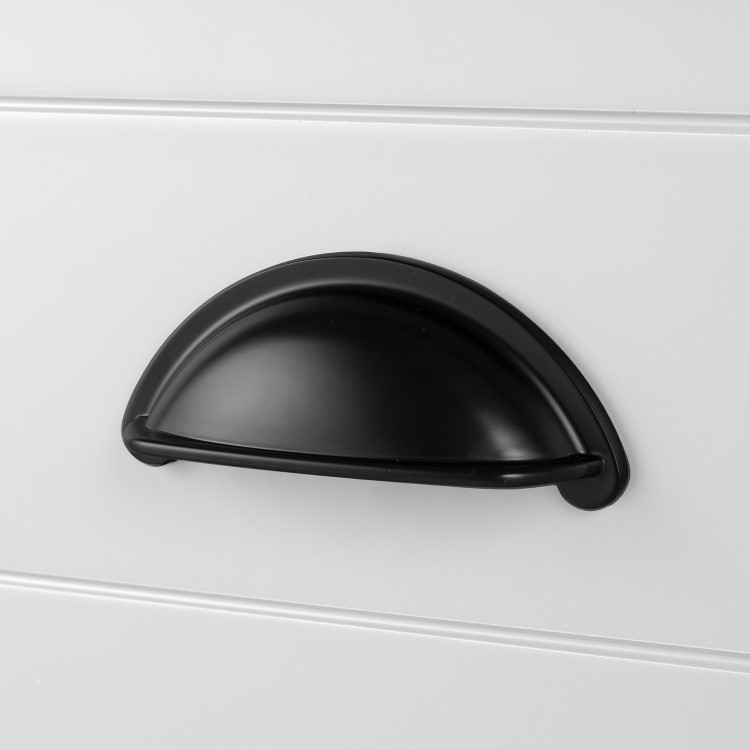 650mm White Tradiitional Freestanding Vanity Unit with Black Handles - Kentmere