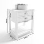 650mm White Traditional Freestanding Vanity Unit with Basin and Chrome Handles - Kentmere