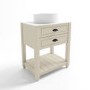 650mm Beige Traditional Freestanding Vanity Unit with Basin and Black Handles - Kentmere