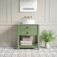650mm Green Traditional Freestanding Vanity Unit with Basin and Brass Handles - Kentmere