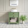 650mm Green Traditional Freestanding Vanity Unit with Basin and Brass Handles - Kentmere
