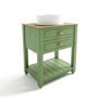 650mm Green Traditional Freestanding Vanity Unit with Basin and Brass Handles - Kentmere