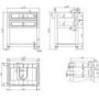 Grade A1 - 650mm Green Freestanding Countertop Vanity with White Worktop and Basin - Kentmere
