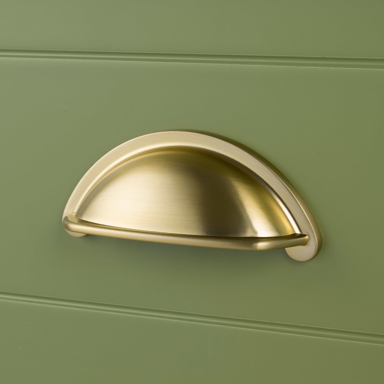 650mm Green Traditional Freestanding Vanity Unit with Basin and Brass Handles - Kentmere