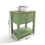 650mm Green Traditional Freestanding Vanity Unit with Basin and Brass Handles - Kentmere