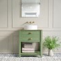650mm Green Traditional Freestanding Vanity Unit with Basin and Brass Handles - Kentmere