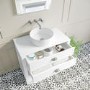 850mm White Traditional Freestanding Vanity Unit with Basin and Chrome Handles - Kentmere