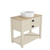 850mm Beige Traditional Freestanding Vanity Unit with Basin and Black Handles - Kentmere