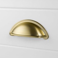 4 Brushed Brass Cup Handles - Kentmere 4 Brushed Brass Cup Handles - Kentmere