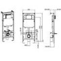Wall Hung Rimless Toilet with Soft Close Seat, Matt Black Pneumatic Flush Plate, 1160mm Frame & Cistern – Roma
