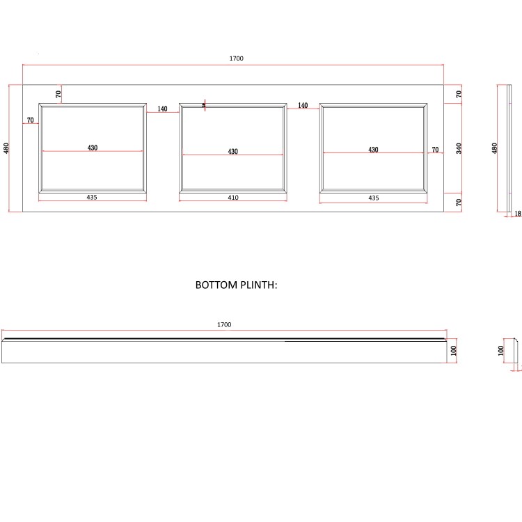 Ashbourne Wooden 1700mm Bath Panel - White