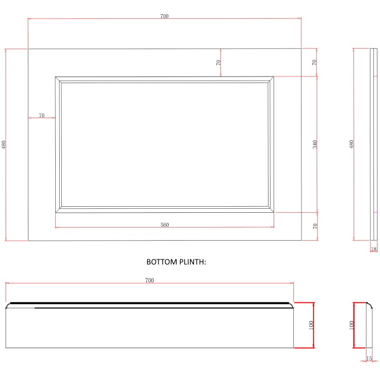 1700mm x 700mm White Wooden Bath Panel Pack - Ashbourne