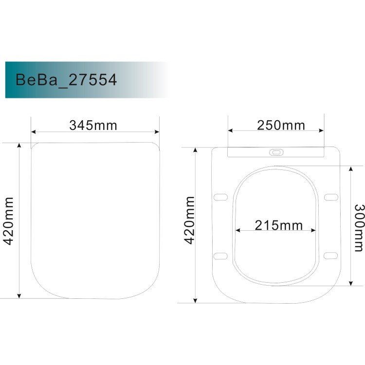 Grade A1 - Back To Wall Rimless Toilet with Soft Close Seat - Boston