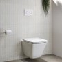 Wall Hung Toilet with Soft Close Seat White Glass Sensor Pneumatic Flush Plate 1160mm Frame & Cistern - Boston