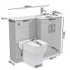 1100mm Grey Toilet and Sink Unit Right Hand with Square Toilet and Chrome fittings - Ashford