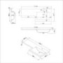 1100mm Blue Toilet and Sink Unit Right Hand with Square Toilet and Brass Fittings - Ashford