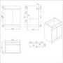 1100mm Blue Toilet and Sink Unit Right Hand with Square Toilet and Brass Fittings - Ashford