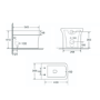 1100mm Blue Toilet and Sink Unit Right Hand with Square Toilet and Brass Fittings - Ashford