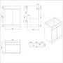 1100mm Blue Toilet and Sink Unit Right Hand with Square Toilet and Black Fittings - Ashford