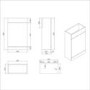 1100mm Blue Toilet and Sink Unit Right Hand with Square Toilet and Black Fittings - Ashford