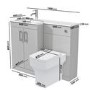 1100mm Grey Toilet and Sink Unit Left Hand with Square Toilet and Chrome Fittings - Ashford
