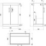 1100mm Grey Toilet and Sink Unit Left Hand with Square Toilet and Black Fittings - Ashford