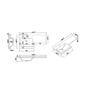 1100mm Grey Toilet and Sink Unit Left Hand with Square Toilet and Black Fittings - Ashford
