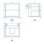 600mm Black Wall Hung Vanity Unit with Basin - Roxbi