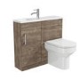 900mm Wood Effect Cloakroom Toilet and Sink Unit only with Chrome Fittings - Ashford