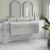 1200mm Grey Wall Hung Double Vanity Unit with Basin and Chrome Handles - Ashford 