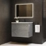 700mm Concrete Effect Wall Hung Basin Vanity Unit with Cabinet and Mirror - Arragon