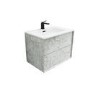 700mm Concrete Effect Wall Hung Vanity Unit with Basin - Arragon