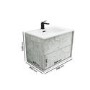 700mm Concrete Effect Wall Hung Basin Vanity Unit with Cabinet and Mirror - Arragon