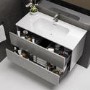 1000mm Concrete Effect Wall Hung Vanity Unit with Basin - Arragon