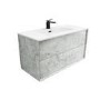 1000mm Concrete Effect Wall Hung Vanity Unit with Basin - Arragon