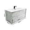 1000mm Concrete Effect Wall Hung Vanity Unit with Basin - Arragon
