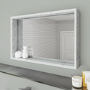 700mm Concrete Effect Wall Hung Basin Vanity Unit with Cabinet and Mirror - Arragon