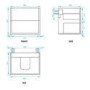 600mm Wood Effect Wall Hung Vanity Unit with Basin - Roxbi