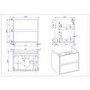 600mm Wood Effect Wall Hung Vanity Unit with Basin - Roxbi